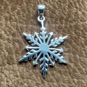 Sterling Silver Snowflake Pendant Stamped